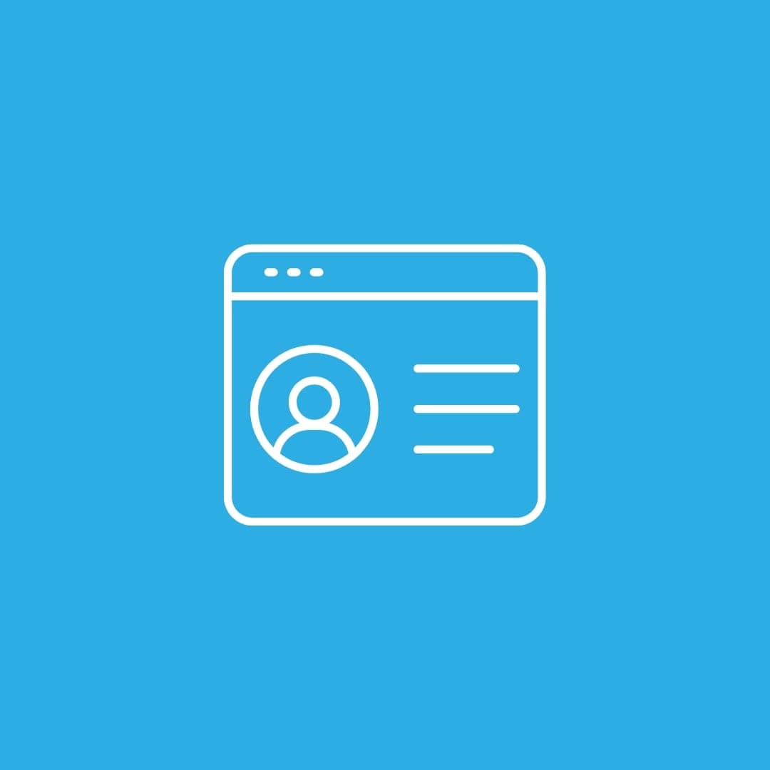 Customer journals icon: a customer account card